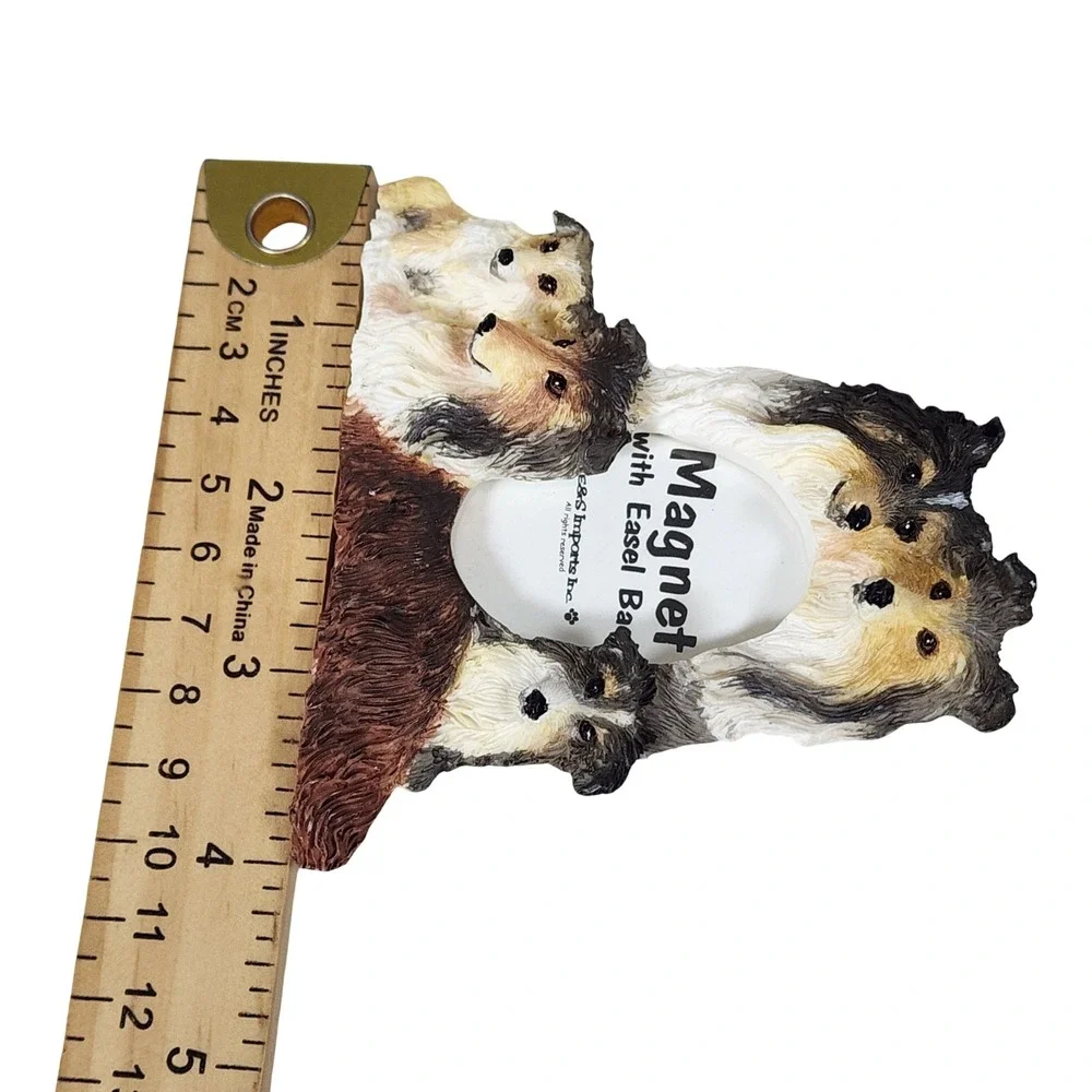 E&S Imports Sheltie Shetland Sheepdog Resin 3D Magnet Easel Back Picture Frame